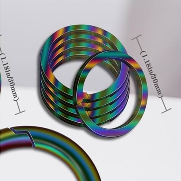 Rainbow Key Ring Heavy Duty Metal Pet Dog Tags New - Picture 3 of 3